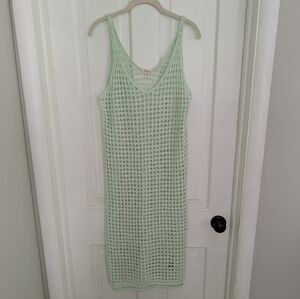 POL Womens Crochet Open Knit Sweater Dress SMALL FestivalBoho Beachy‎ Cover Up